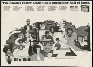1974 Rhodes Electric Piano 29 Musicians Art Vintage Print Ad