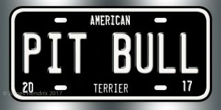 American Pit Bull Terrier Dog Breed License Plate Red Blue Green Yellow Black