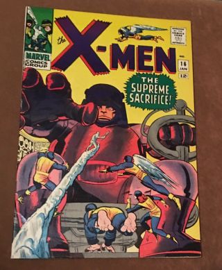 Exc.  8 - 9.  0 X - Men 16 Awesome 1963 Silver Age Early Sentinels