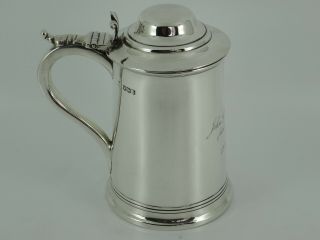 Large George V Solid Sterling Silver One Pint Lidded Tankard Sheffield 1921 381g