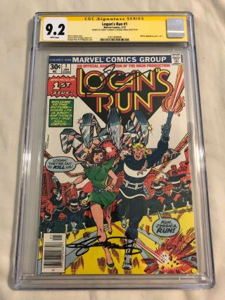 Logan’s Run 1 Cgc Ss 9.  2 White Pages Signed 2x Gerry Conway,  George Perez