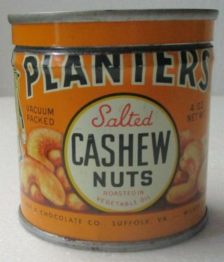 C.  1944 Planters Salted Cashew Nuts 4 Ounce Tin
