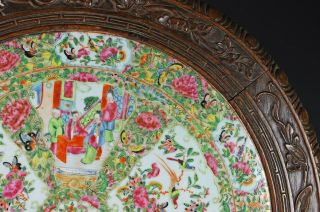 Large Antique Chinese Rose Medallion Porcelain Tile Plaque 4