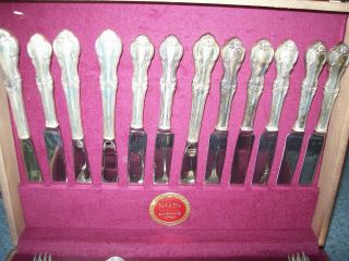 service for 12 sterling silver flatware Joan Of Arc GUC with chest 87 pc. 5