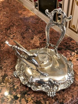 Reed&Barton Sterling Teapot&Stand Burgundy 74 oz 3
