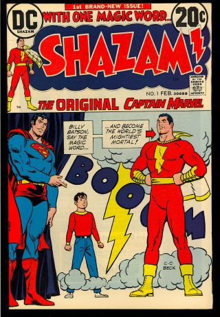 Shazam 1 First Issue Captain Marvel Superman Dc Comic 1973 Vf -
