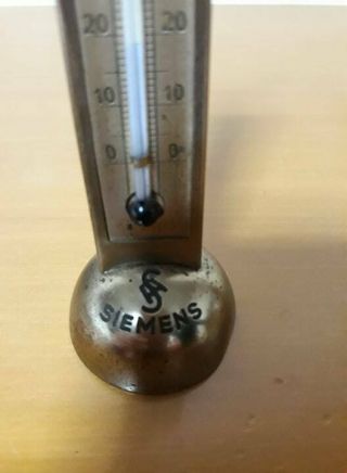 Vintage brass thermometer C advertising Siemens very rare 2