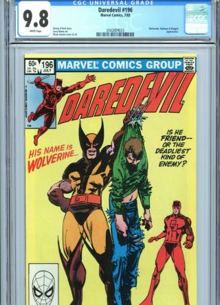 Daredevil 196 Cgc 9.  8 White Pages Wolverine App Marvel Comics 1983