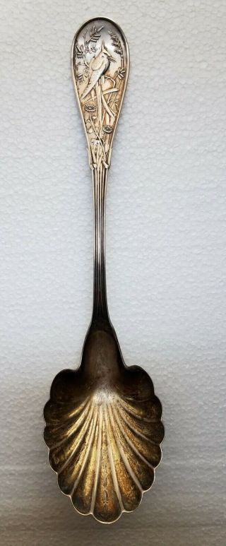 Rare Tiffany Sterling Silver Japanese Scalloped Serving Spoon