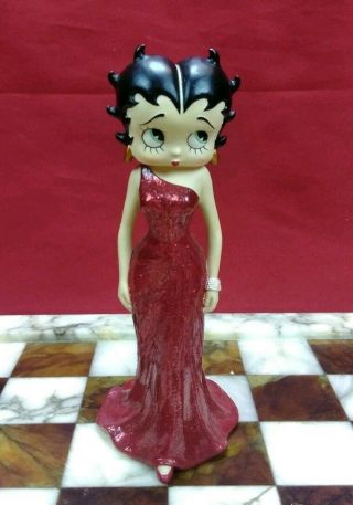 Betty Boop Figurine Westland Giftware 2001 Model 6881 Red Sparkle Gown Dress