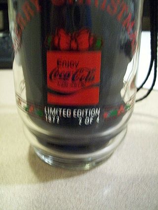 COMPLETE SET OF 4 1977 HOLLY HOBBIE COCA - COLA CHRISTMAS GLASSES ALL DIFFERENT 5