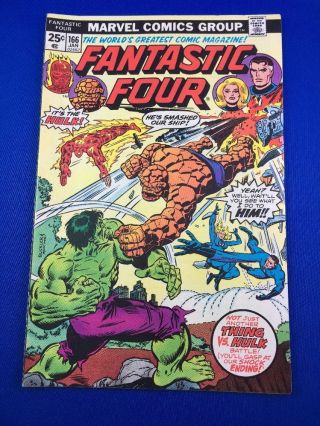 Fantastic Four 166 (marvel Jan 1976) Thing Vs Hulk