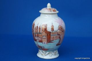 Rare 1750 Chinese European Teapoy Qianlong Qing Export Vase Teapot Armorial