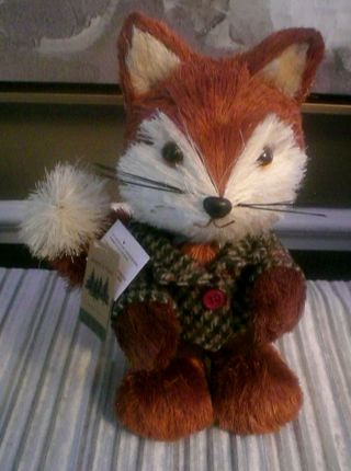 Woodland Natural Straw Figurine Home Decor Animal - Fox - With Pants And Jacket