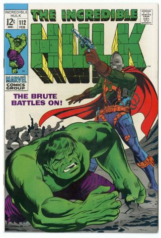 Hulk 112 Nm 9.  4 White Pages The Brute Battles On Marvel 1969