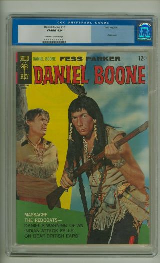 Daniel Boone 10 (cgc 9.  0) Ow/w Pages; Photo Cover; Gold Key; 1967 (c 24985)