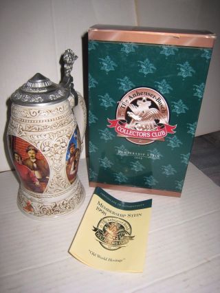 Anheuser - Busch Collector ' s Club 1998 Membership Stein; Old World Heritage; CB7 2