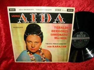 1960 Uk Nm Sxl 2242 Ed1 Wbg Stereo Verdi Aida Highlights Tebaldi Bergonzi Vpo Ka