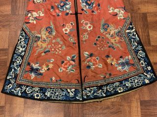 Chinese Qing Dynasty 19th Century Peking Embroidery Silk Red Robe 2