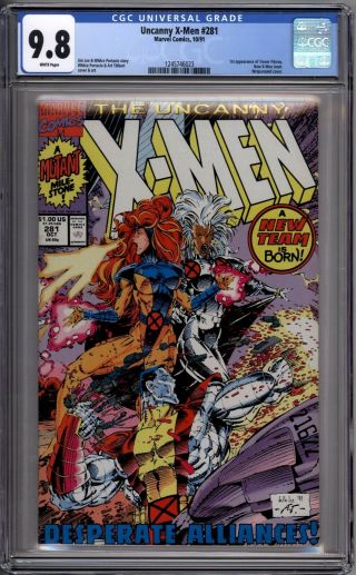 Uncanny X - Men 281 Cgc Graded 9.  8 Nm/mt Team Marvel Comics 1991