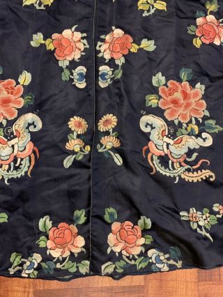 Antique Chinese Qing Dynasty 19th Century Embroidery Silk Robe 10