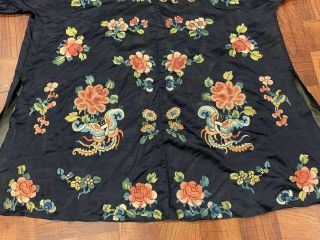 Antique Chinese Qing Dynasty 19th Century Embroidery Silk Robe 3