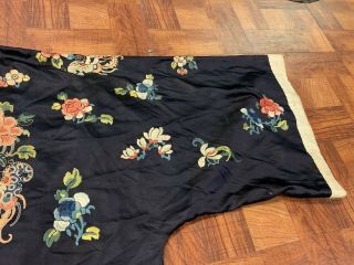 Antique Chinese Qing Dynasty 19th Century Embroidery Silk Robe 6