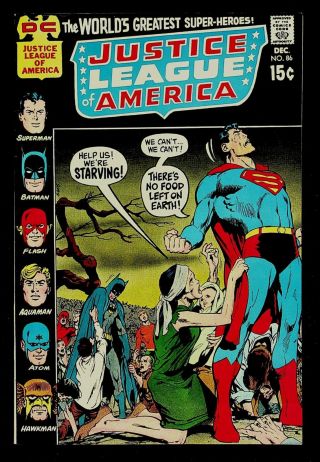 Justice League Of America 86 Vf,  Neal Adams,  Dillin,  Aquaman,  Superman,  Batman