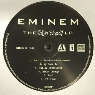 EMINEM THE SLIM SHADY LP 2XLP OG 1999 EX/NM - WITH INSERT 4