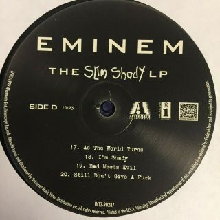EMINEM THE SLIM SHADY LP 2XLP OG 1999 EX/NM - WITH INSERT 7