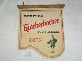 Vintage Ruppert Knickerbocker 2 Sided Composite Beer Sign Factory Paintover Ny