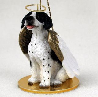 Pointer Ornament Angel Figurine Hand Painted Black/white