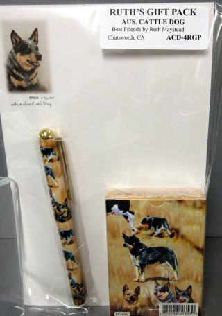 Australian Cattle Dog Playing Card Pen & Note Pad Set By Ruth Maystead Dogs