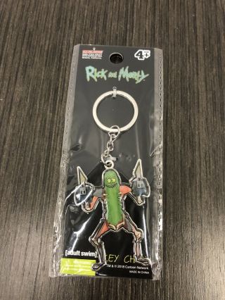 Rick And Morty Tv Series Pickle Rick With Blades Colored Metal Key Ring Keychain