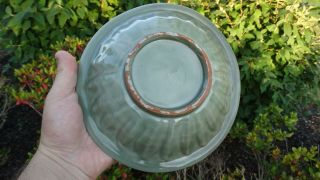 Antique Chinese Porcelain Longquan Celadon Twin Fish Dish or Bowl Song to Ming 2