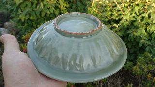 Antique Chinese Porcelain Longquan Celadon Twin Fish Dish or Bowl Song to Ming 3