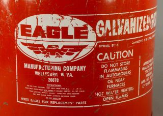 Vintage Eagle The 5 Gallon Galvanized Gas Can Red Model SP - 5 West Virginia 3