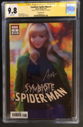 Symbiote Spider - Man 1 Cgc Ss 9.  8 Artgerm Variant Signed By Artgerm