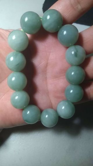 100 Natural Burmese Jadeite Jade Beaded Bracelet Grade A 73822
