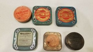 Six Small Vintage Tins