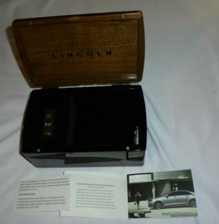 Lincoln Continental Walnut Black Lacquer Jewelry Storage Box Side Drawer W/usb