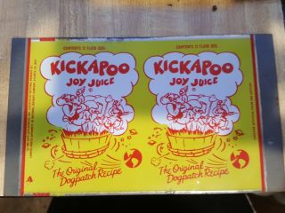 Vintage Kickapoo Joy Juice Soda Can Sheet Sign 1965