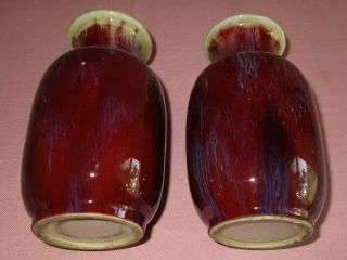 Antique 19th C Chinese Porcelain Red Flambe Oxblood San De Bouef Vases 7