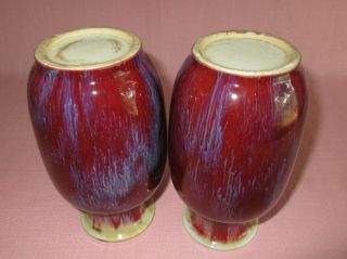 Antique 19th C Chinese Porcelain Red Flambe Oxblood San De Bouef Vases 9