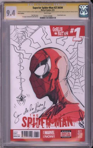 Superior Spider - Man 1 Cgc Ss 9.  4 Stan Lee Sam De La Rosa Art Sketch