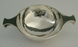 Arts & Crafts Sterling Silver Whisky Quaich 1932 A E Jones Plannished
