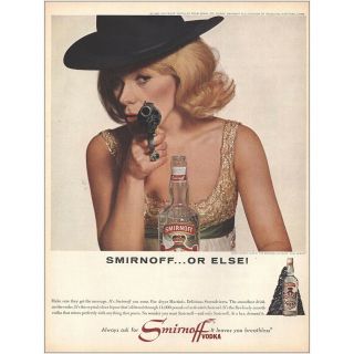 1962 Smirnoff: Tammy Grimes,  Smirnoff Or Else Vintage Print Ad