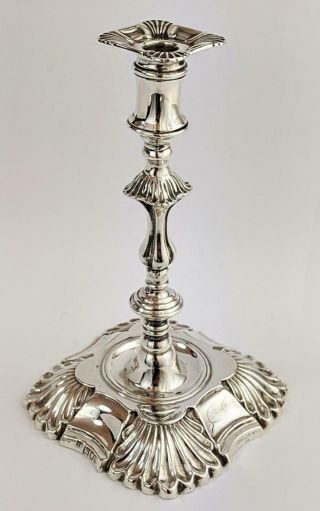 Victorian Sterling Silver George Ii Style Taperstick / Candlestick 1897