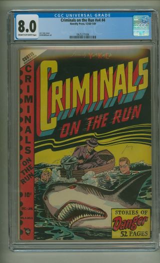Criminals On The Run V4 4 (cgc 8.  0) C - O/w Pages; L.  B.  Cole Cover; 1948 (c 24294)