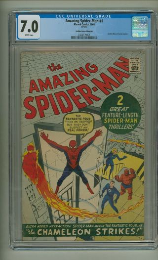 Spider - Man 1 (cgc 7.  0) White Pgs; Golden Record Comic Reprint (c 24281)